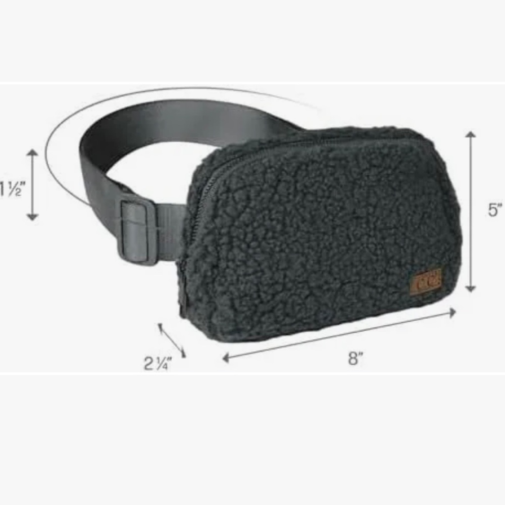 C.C. "Belt Bag in dark grey/charcoal sherpa" - Picture 9 of 12